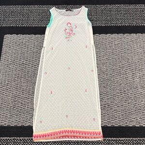 Srishti Embroidered Sheer Tunic Tank Women’s Small Indian Floral Flowy Artisan